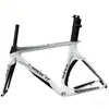 Cuadro de Bicicleta de Carretera de Carbono Blanco Cuadro de Bicicleta de Triatlón Cuadro de Contrarreloj 700x23c