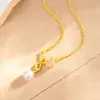 Collar de Rueda de la Fortuna S925 Perla Esmalte Rosa Plata de Ley Moda Femenina Nicho Versátil Gama Alta Nuevo Diseño Chinoiserie