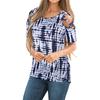 Amazon Wish Transfronterizo Nuevo Camiseta de Manga Corta con Hombros Descubiertos y Cuello Redondo para Mujer Moda Casual Holgada Tops Europeos y Americanos