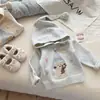 Moletom com capuz estilo elfo, forrado com fleece e espessado, para meninos e meninas, novo estilo 2026, moletom infantil versátil para outono e inverno