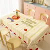 Toalha de Mesa Desenho Animado, Sem Lavagem, Impermeável, À Prova de Óleo, Resistente ao Calor, Estilo Dopamina Creme, Toalha de Mesa Retangular, Protetor de Mesa, Chá