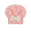 Gorro de secado de cabello con lazo, grueso, de secado rápido, absorbente, de doble capa, para ducha, de vellón coral, para baño, bonito gorro de secado de cabello para mujer.