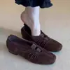 Zapatos Planos de Cuadrado con Pliegues Estilo Retro Chuyuji para Mujer, Nuevos de Verano 2026 Versátiles Zapatos Mary Jane Bajos