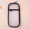 Bolsa de Lápices Transparente de Malla de Doble Capa Gran Capacidad Estudiante de Secundaria Chica de Preparatoria Caja de Papelería Bolsa de Lápices para Estudiante de Primaria Artículo para Examen