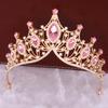 Corona de novia con borde cruzado, popular, estilo barroco vintage, para dama de honor, vestido de noche, tiara, aro para el pelo, corona con diamantes de imitación, accesorios para el cabello al por mayor