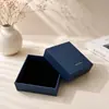 Caja de joyería para anillos y pendientes, caja de joyería con tapa y base texturizadas de papel artístico estampado en oro, caja de embalaje para accesorios de collares y pulseras