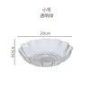 Directo del fabricante: Bandeja de frutas con forma de flor con bordes dorados transparentes, bandeja para guardar snacks y frutos secos, bandeja de frutas de plástico PET al por mayor