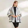 Bufanda Geométrico Rayada de Nuevo Color Bloqueado Transfronteriza para Mujer Bufanda de Gasa Cálida para Aire Acondicionado Chal de Doble Propósito para Viaje con Protección Solar Al por Mayor