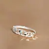Anillo Abierto Bañado en Color Brillante, Diseño Sólido de Hoja de Trébol de la Suerte, Ajustable, Regalo para Mamá, Directo del Fabricante
