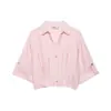 Atacado de Roupas Femininas Transfronteiriças Primavera 2026 Novo Estilo Europeu e Americano Moda Casual Mistura de Linho Camisa Curta