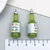 Simulación DIY Botella de Vino Mini Accesorios de Joyería de Resina Cerveza Botella Pequeña Llavero Colgante Collar Pendientes Colgante