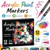 Gato de Colores Marcadores Acrílicos de Doble Punta y Doble Color de 72 Colores para Graffiti DIY Puntas Suaves que No se Desvanecen Apilables Bolígrafos de Contorno de Color