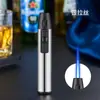 Isqueiro spray pequeno portátil tipo caneta, dispositivo de ignição para exterior, à prova de vento, chama direta, chama azul, isqueiro recarregável, popular e moderno