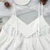 Moda Verano 2023 Nueva Sexy Espalda Descubierta Camisón Falda de Tirantes Borde de Loto Casual Cómodo Ropa de Casa para Mujer