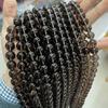 Obsidiana de gelo natural grânulos soltos espécies de gelo obsidiana contas redondas frisadas produtos semi-acabados Obsidiana Clara Gelada