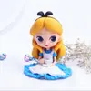 Conjunto de 4 Peças Princesa Sentada para Chá da Tarde em PVC Sólido Versão Q Sereia de Olhos Grandes Ornato para Assar Bolo Artesanal