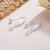 Pendientes de Estrella de Cuatro Puntas con Purpurina Cepillada, Rosca, Estilo Exquisito y Fresco, Personalidad, Ganchos para Orejas, Diseño de Nicho, Accesorios para Pendientes, Nuevos