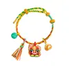 Festival del Bote del Dragón Cadena Colorida Zongzi DIY Colgante Portátil Hecho a Mano Pulsera para Niños con Cuentas Pulsera de Hilo Rojo para Mujeres
