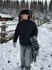 Jaqueta de plumas acolchoada leve estilo americano para homens, casaco externo esportivo à prova de vento espessado para outono e inverno, casaco de algodão cleanfit