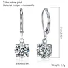 Brincos Blueone Classic estilo francês com quatro garras de Moissanita, Brincos de Pino Versáteis Banhados a Ouro 18K, Elegância de Luxo Leve e Fashion