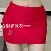 Biquíni Xadrez Preto e Branco Doce Sexy Estilo Pura Luxúria Saia Dividida Maiô de Quatro Peças para Mulheres com Seios Pequenos Push-Up Novo Verão