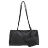 Bolso de Moda Estilo Coreano Bordado con Letras Color Sólido Nailon Versátil Casual Debajo del Brazo Hombro Único Bolso de Mano Diario para el Trabajo