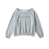 Sudadera de Estilo Americano con Hombro Caído y Perfil Holgado para Mujer, Otoño Nuevo, Vintage, con Letras, Jersey Casual con Sentido del Diseño, Top con Hombro Descubierto