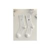 Meias Brancas Estilo Ballet Femininas com Laço Meia de Cano Médio Verão Malha Fina Meias de Cano Médio Estilo Coreano Meias Felpudas