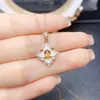 Colgante de Citrino Natural Popular al por Mayor de Fábrica Plata S925 Incrustado Piedra Principal 4*6 Venta Directa de Fábrica de Joyería