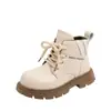 Botas Martin Infantis 2026 Primavera Novo Estilo Meninas Estilo Britânico Cor Sólida Couro Brilhante Botas Curtas para Crianças Maiores Moda Botas Individuais