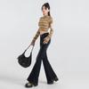 Jeans Bootcut Americano High Street com Cintura em V para Mulheres no Outono Novo Design Sexy Slim Fit Calças Flare em Forma de Ferradura