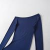 Ropa de Mujer al por Mayor Transfronteriza 2025 Nuevo Estilo Europeo y Americano Camiseta de Manga Larga Asimétrica con Cinta Hombro Caído Tops
