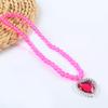 Cross-border New Girls' Ball Chain Jóias Princesa Crianças Longas Colar Coração do Oceano Amor Gem Pingente