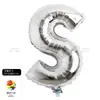 Globo Alfanumérico Mediano Dorado y Plateado de 32 pulgadas Decoración de Cumpleaños Papel de Aluminio Fiesta de Bodas Set de Película de Aluminio Arreglo Globo