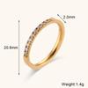 Europa y Estados Unidos ventas calientes transfronterizas una fila de diamantes circón anillo fino anillo joyería nicho simple acero inoxidable chapado 18K anillo para mujer