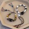 Pulsera de Cuerda Tejida de Gato Calavera para Hombres y Mujeres Diseño de Nicho Dulce y Genial Estilo Chino Pulsera de Color con Borla