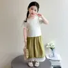 Conjunto de Verano para Niñas 2026 Nuevo Estilo Moda Princesa Infantil Vestido de Verano Chaleco de Manga Corta Conjunto de Tres Piezas para Bebés Niñas