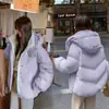 Jaqueta de Algodão com Penas Feminina Bailing'Er, Novo Estilo Curto de Inverno para Figuras Baixas, Casaco de Algodão Popular Engrossado
