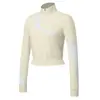 Top de Manga Longa com Zíper Parcial e Gola Alta em Cor Contrastante Jaqueta de Golfe Secagem Rápida Roupa para Fitness Corrida Treinamento Yoga Tênis