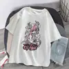Camiseta feminina de manga curta estilo gótico japonesa homem menina estilo europeu e americano camiseta feminina de verão de manga curta feminina larga Gola redonda
