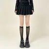 Calcetines Lolita de Encaje Blanco para Mujer, Estilo Media Pantorrilla, Calcetines Largos de Encaje JK, Medias Estilo Japonés, Al Por Mayor en Stock