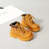 Novas Botas Martin Outono e Inverno Infantis, Botas de Menina, Botas de Couro Britânicas, Botas Simples, Sapatos de Bebê para Meninos, Botinhas Amarelas da Moda