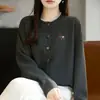 2026 Primavera Outono Novo Estilo Coreano Tridimensional Decoração de Cavalinho Cardigan de Tricô Peça de Roupa Externa Feminina Tamanho Grande Suéter Top Tendência