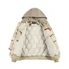 Ropa Vintage 25 Invierno Nuevo Camuflaje Falso Dos Piezas con Capucha Chaqueta de Algodón Pareja Estilo Americano Marca de Moda Cálido Casual Abrigo de Algodón