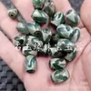 10*14mm cor de café contas de três olhos contas de jade contas com figura de dente de tigre verde contas de arroz lezi estrada