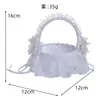 Cesta de Flores de Mão para Madrinha de Casamento Ocidental Decoração de Mesa Armazenamento Pequena Cesta de Flores Cesta de Flores para Daminha de Flores Alça de Flor Mini Cesta de Flores