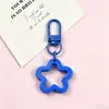 Nuevo Llavero de Estrella Hueca de Cinco Puntas de Colores Hebilla Giratoria para Puerta Accesorios Materiales para Joyería Hecha a Mano DIY Venta al por Mayor