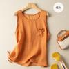 Chaleco Fino de Algodón y Lino para Mujer Verano 2026, Corte Holgado, Ropa Exterior, Camisola, Capa Interior, Camiseta Básica, Ropa Elegante para Mujer