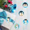 500 Calcomanías/Rol Calcomanías Transfronterizas Calcomanías Redondas Decorativas para Bolsa de Regalo de Pingüino de Dibujos Animados Lindo
