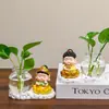 Jarrón Hidropónico Cerámico Guardián del Zodiaco, Contenedor para Arreglos Florales de Plantas Verdes, Adorno Decorativo Creativo para Mesa de Sala de Estar, Regalo